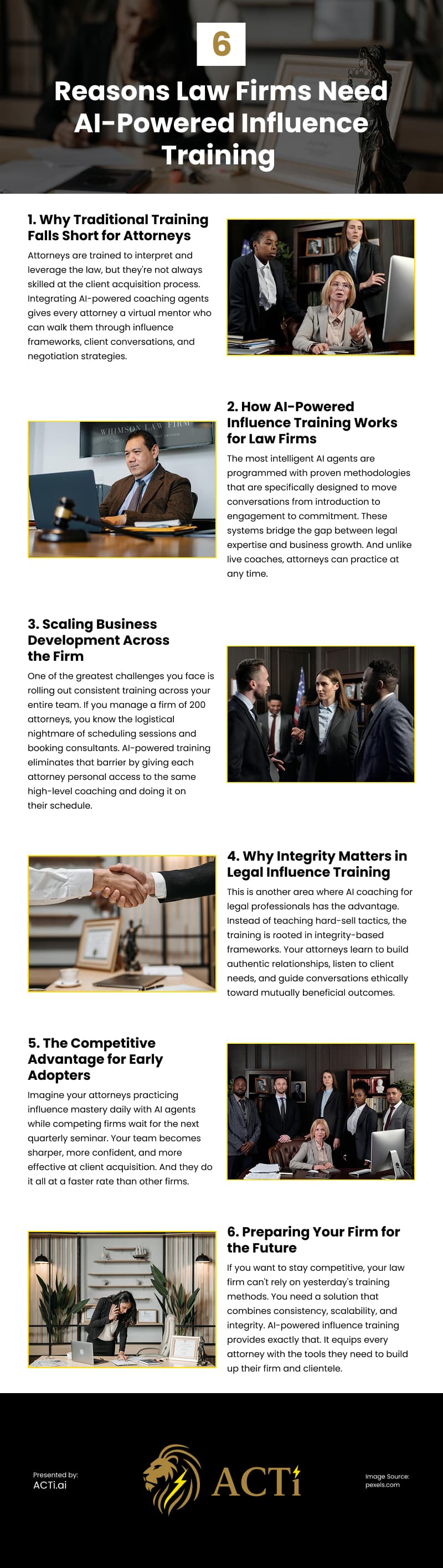 6 Reasons Law Firms Need AI-Powered Influence Training Infographic 6 Reasons Law Firms Need AI-Powered Influence Training Infographic